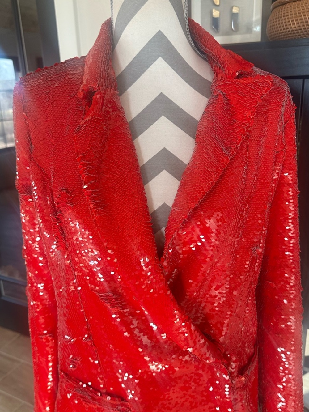 h:ours Trixy Show Stopping!  Sequin Blazer Dress in Red Gaga from REVOLVE. SZ S - Picture 5 of 10